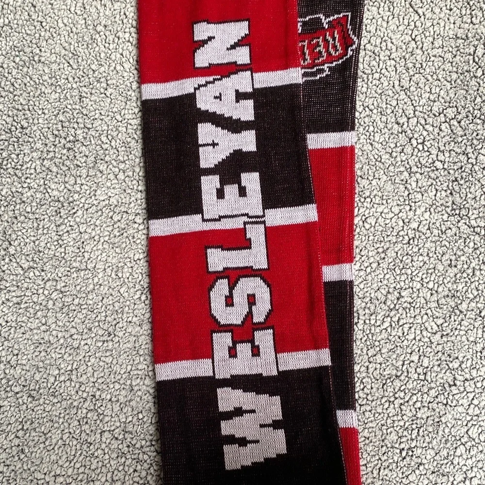 Wesleyan Red and Black Scarf
